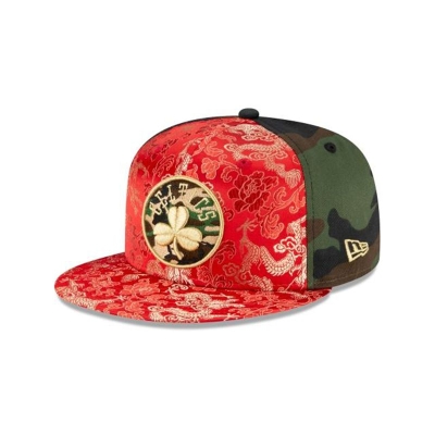 Boston Celtics Gorra | New Era NBA Dragon Satin 59fifty Fitted Cap Mexico - Verdes